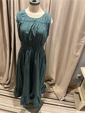 a new day Sleeveless Teal Midi Dress with Ruffle Hem